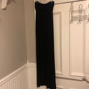 Strapless black maxi dress